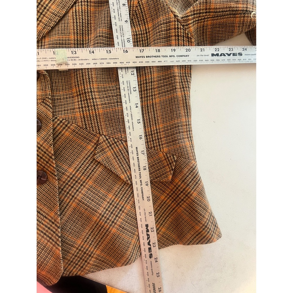 Studio 1940 Womens XL Academia Plaid Wool Blend Office Work Blazer Jacket Preppy - Picture 3 of 5